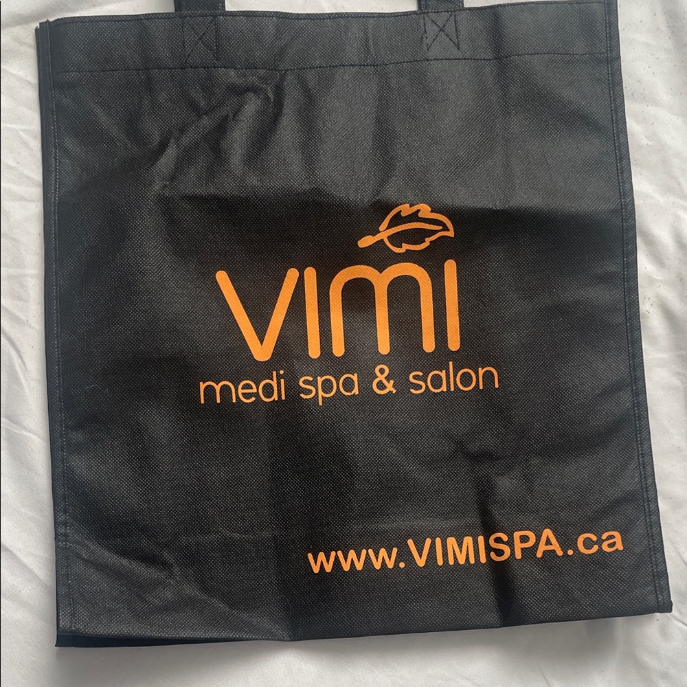 Vimi Spa Black Tote Bag with Orange Logo